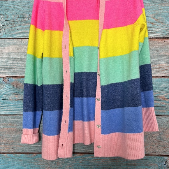 Crown and Ivy Striped Colorful Cardigan Sweater Large - Picture 3 of 6